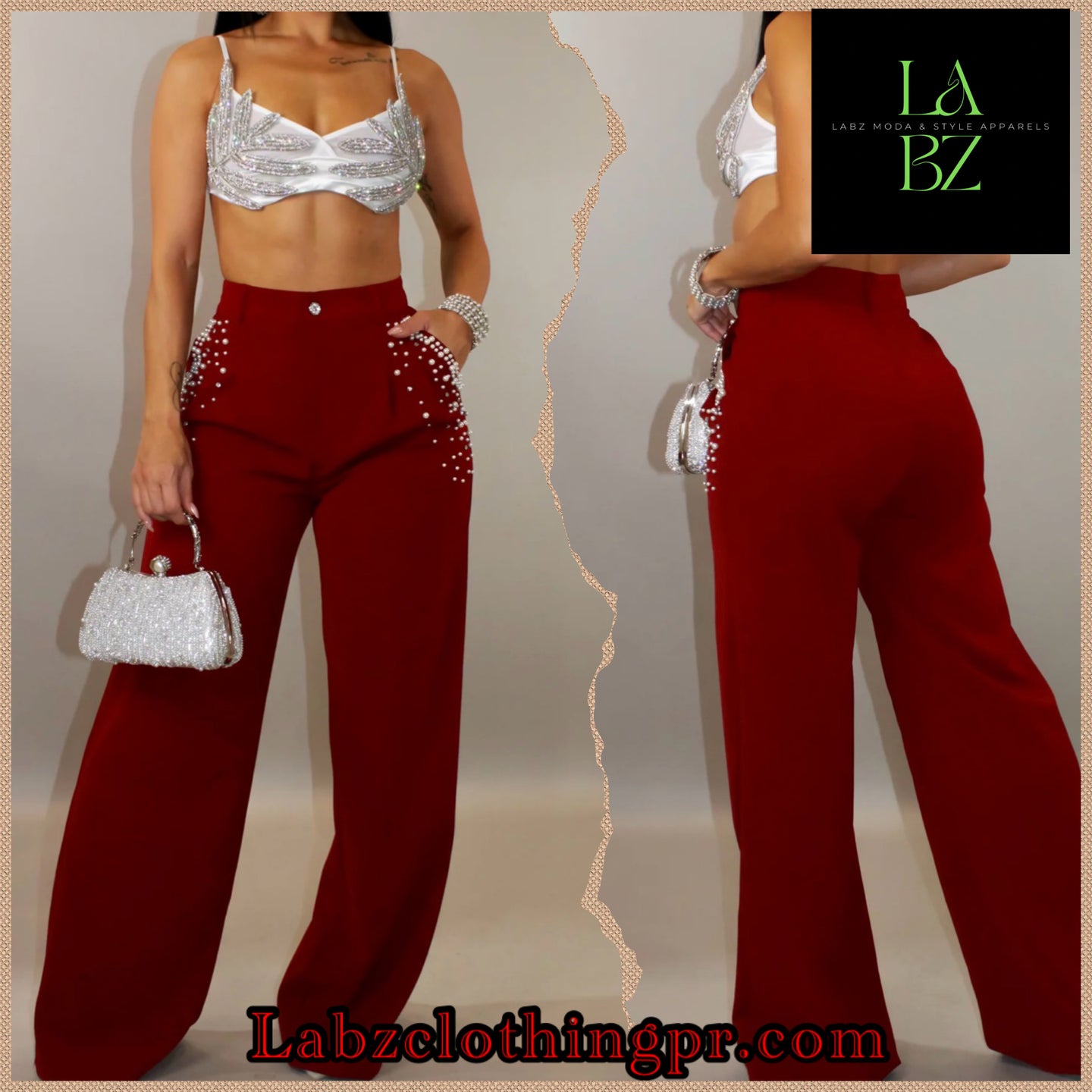 Burgundy elegant pant
