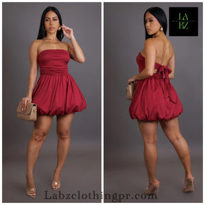 Bubble mini dress Cherry