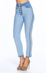 Reversed High Rise Ankle Jeans