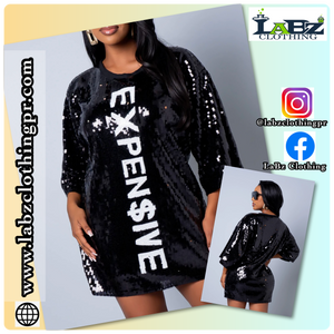 Expen$ive Shirt Dress Black