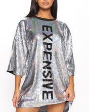 Cargar imagen en el visor de la galería, Expen$ive Shirt Dress Silver
